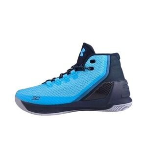 Under Armour Curry‎ 3 Basketball Shoes Kids 7Y Blue Black Mid Top 1274061-458
